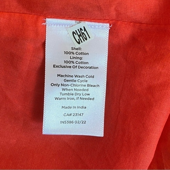 Talbots Orange Tiered Halter Maxi Dress Medallion 4P - Picture 10 of 11